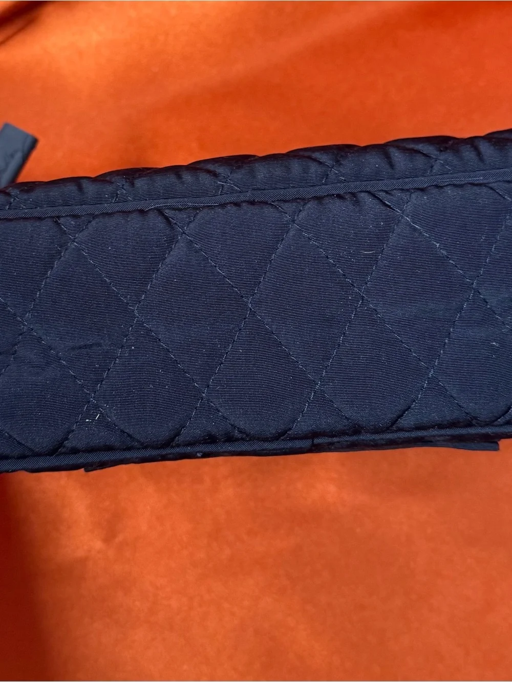 Vera Bradley Quilted Navy Cosmetic Pouch - Compact Travel Makeup Bag